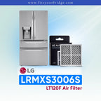 LG LRMXS3006S refrigerator with compatible LT120F air filter replacement for cleaner airflow and fresher food storage.