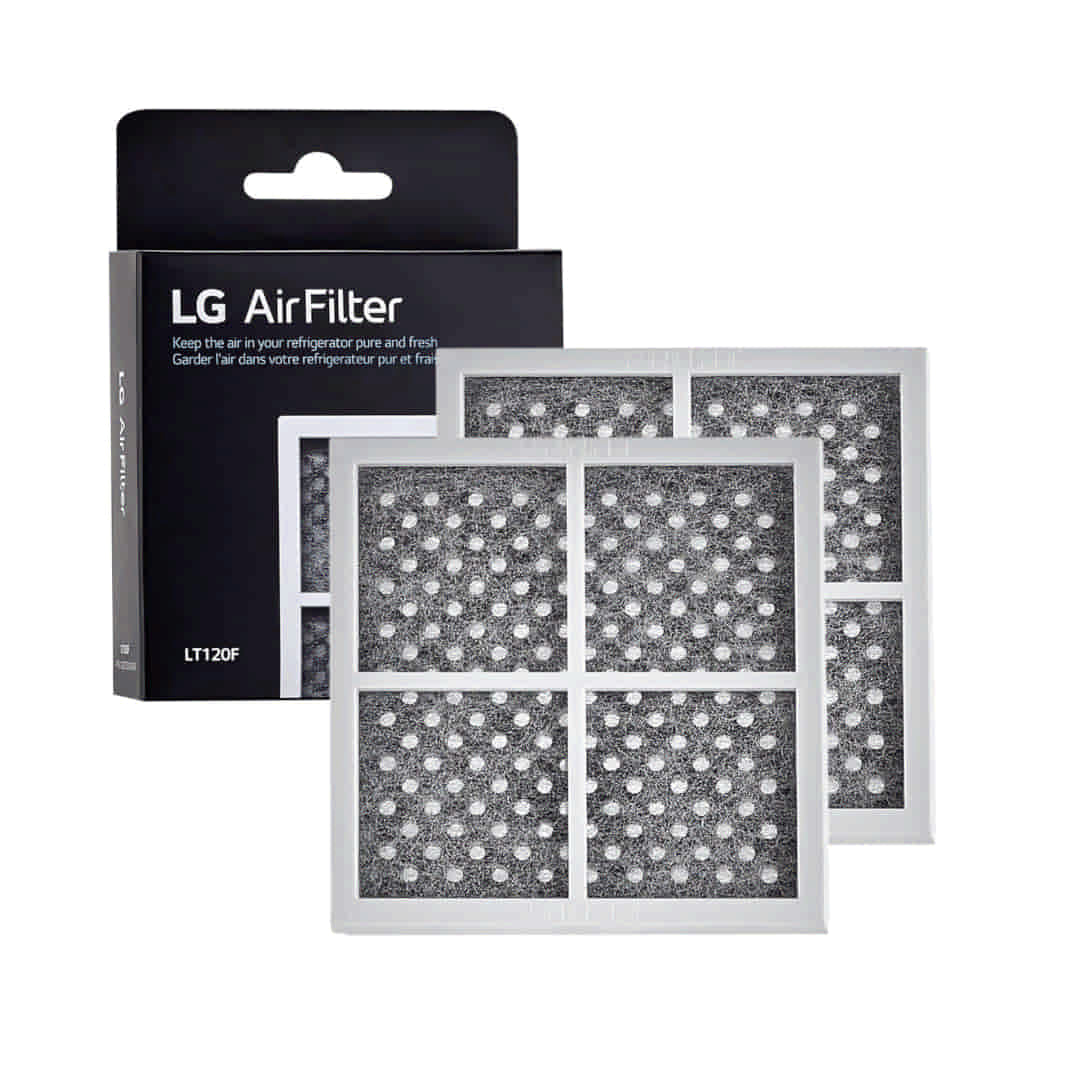 2 Pack LG Refrigerator Model Number LFXS28596S Fresh Air Filter Replacement with packaging on a white background