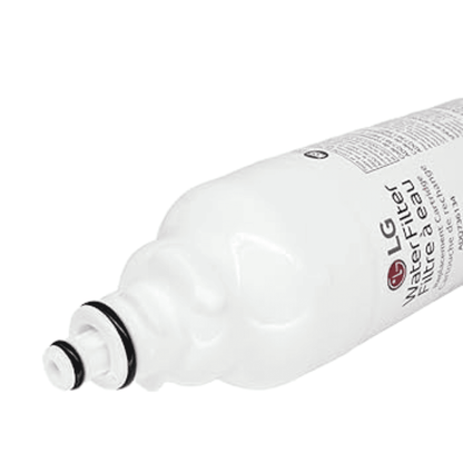 White water filter cartridge with LG branding on a white background
