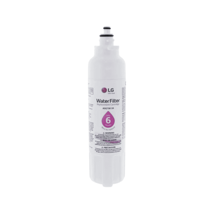 LG water filter on a white background