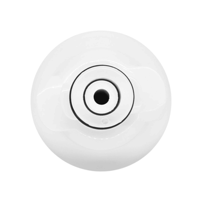 White wheel with black center on a white background