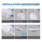 Step-by-step installation instructions for a filter with clear and labeled steps.