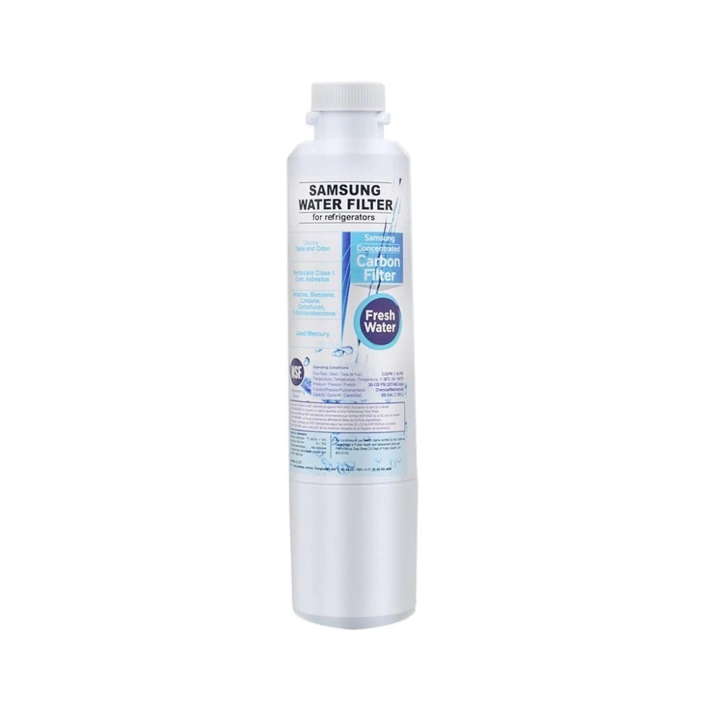 Samsung DA29-00020B water filter cartridge on a white background