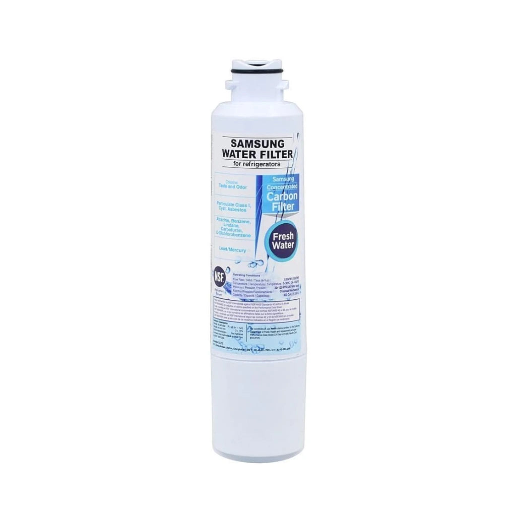 Samsung water filter cartridge on a white background