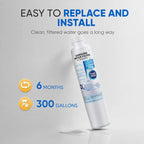 Samsung DA29-00020B refrigerator water filter replacement, easy to replace and install, lasts 6 months or 300 gallons for clean, filtered drinking water and fresh ice quality