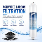 Samsung DA29-10105J refrigerator water filter with activated carbon filtration, helps reduce chlorine taste and odor for cleaner, fresher drinking water and improved water quality