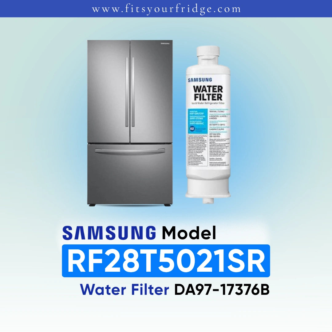 Samsung RF28T5021SR refrigerator water filter replacement with DA97-17376B for fresh, clean filtered water.