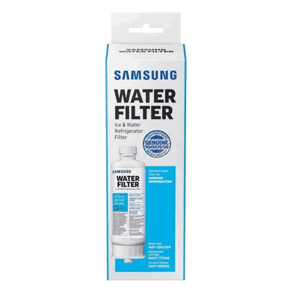 Samsung Refrigerator Model RF27T5241SR Water Filter packaging on a white background