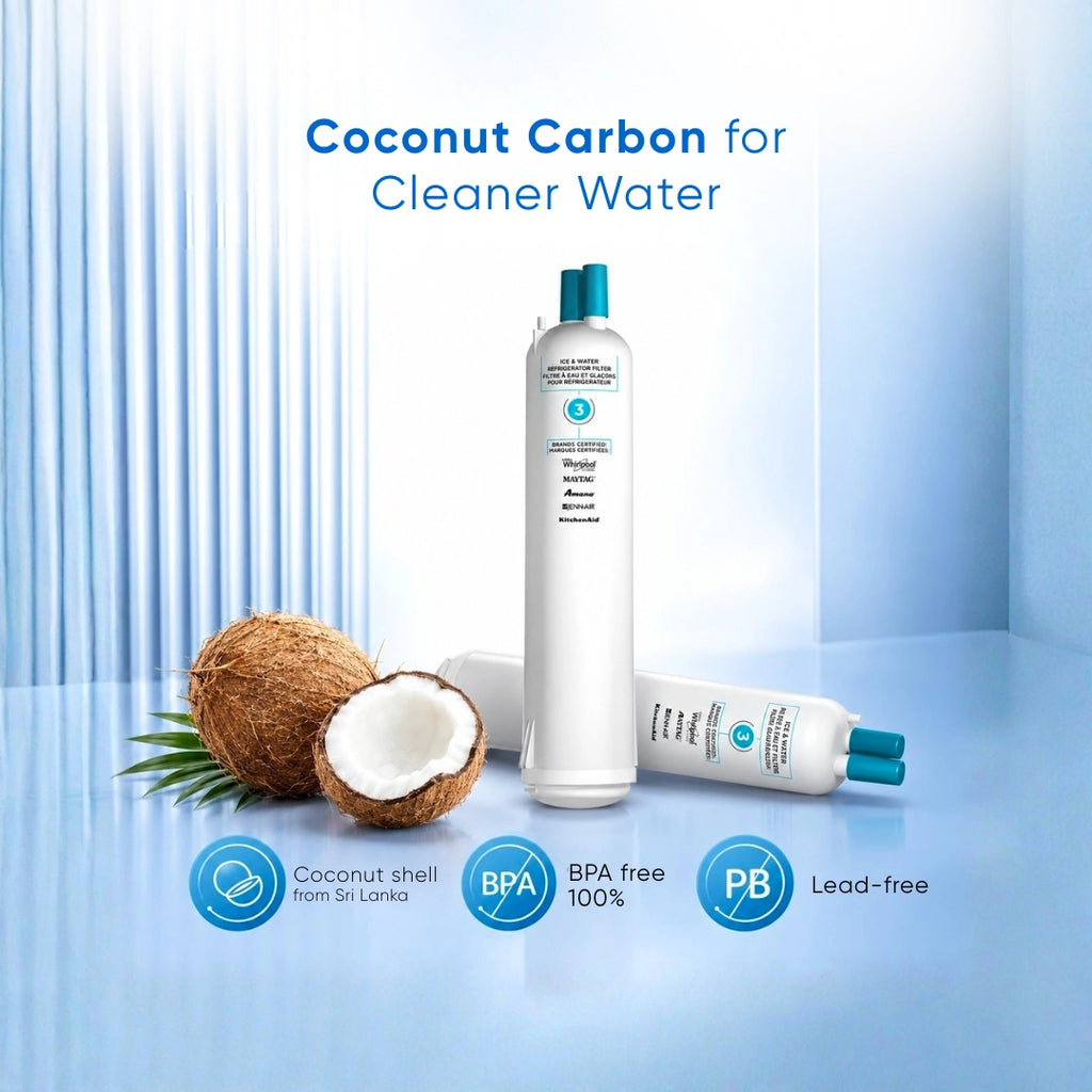 EveryDrop Filter 3 EDR3RXD1, featuring coconut carbon filtration for cleaner water with BPA-free and lead-free filter construction.