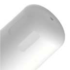 White rectangular object with a central indentation on a transparent background