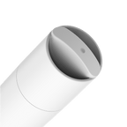 Close-up of a white cylindrical object with a gray top on a transparent background