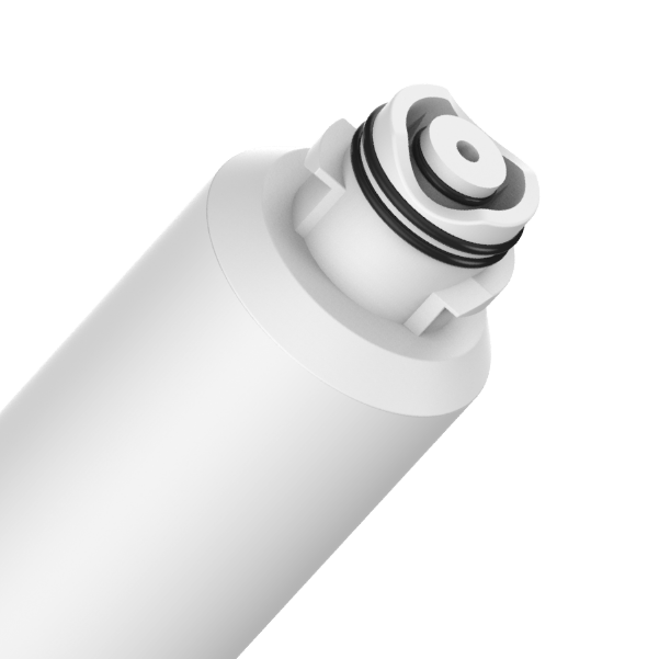 White cylindrical object with a black and white spiral design on a transparent background