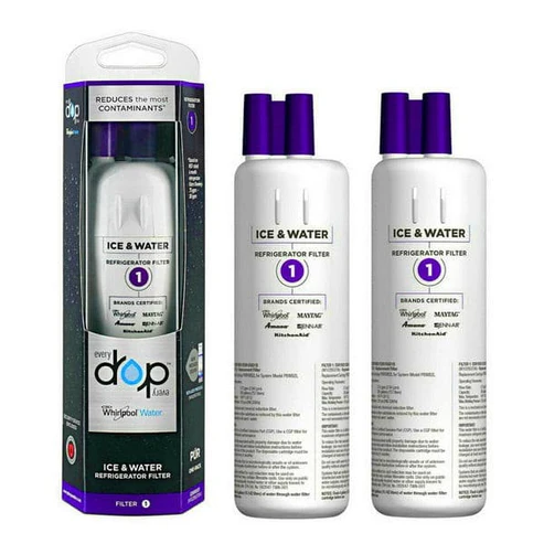 2 pack Whirlpool P8WB2L Water Filter Replacement with packaging on a white background
