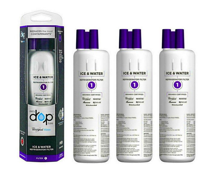 3 pack Whirlpool P8WB2L Water Filter Replacement with packaging on a white background