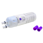 Whirlpool P8WB2L Water Filter Replacement with purple ends on a white background