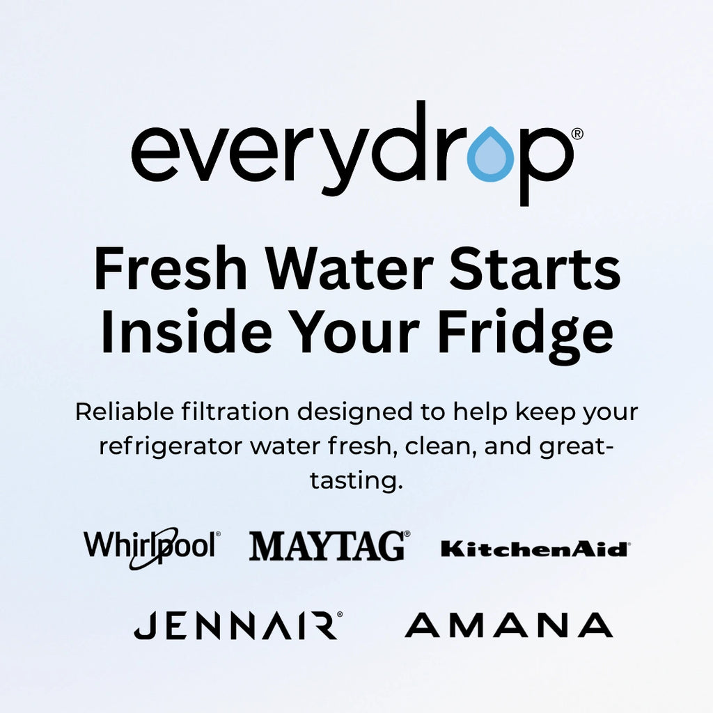EveryDrop refrigerator water filter is designed to provide fresh, clean, great-tasting water and compatible with Whirlpool, Maytag, KitchenAid, JennAir, and Amana refrigerators.