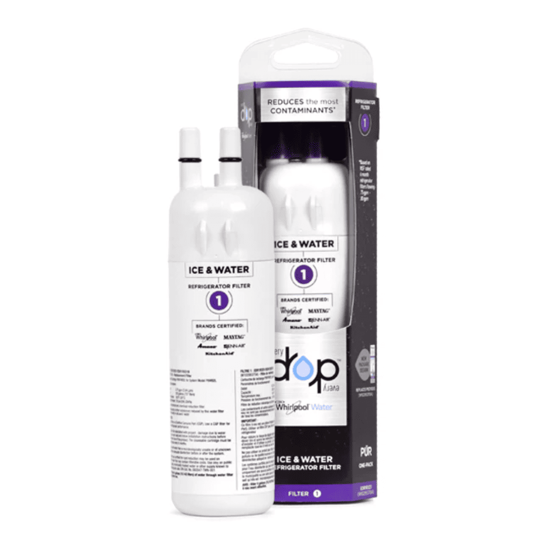 Everydrop Ice and water refrigerator filter 1 with packaging on a white background