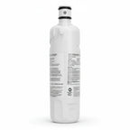 A white plastic water filter cartridge with a black and white threaded cap, shown from the back against a plain white background.