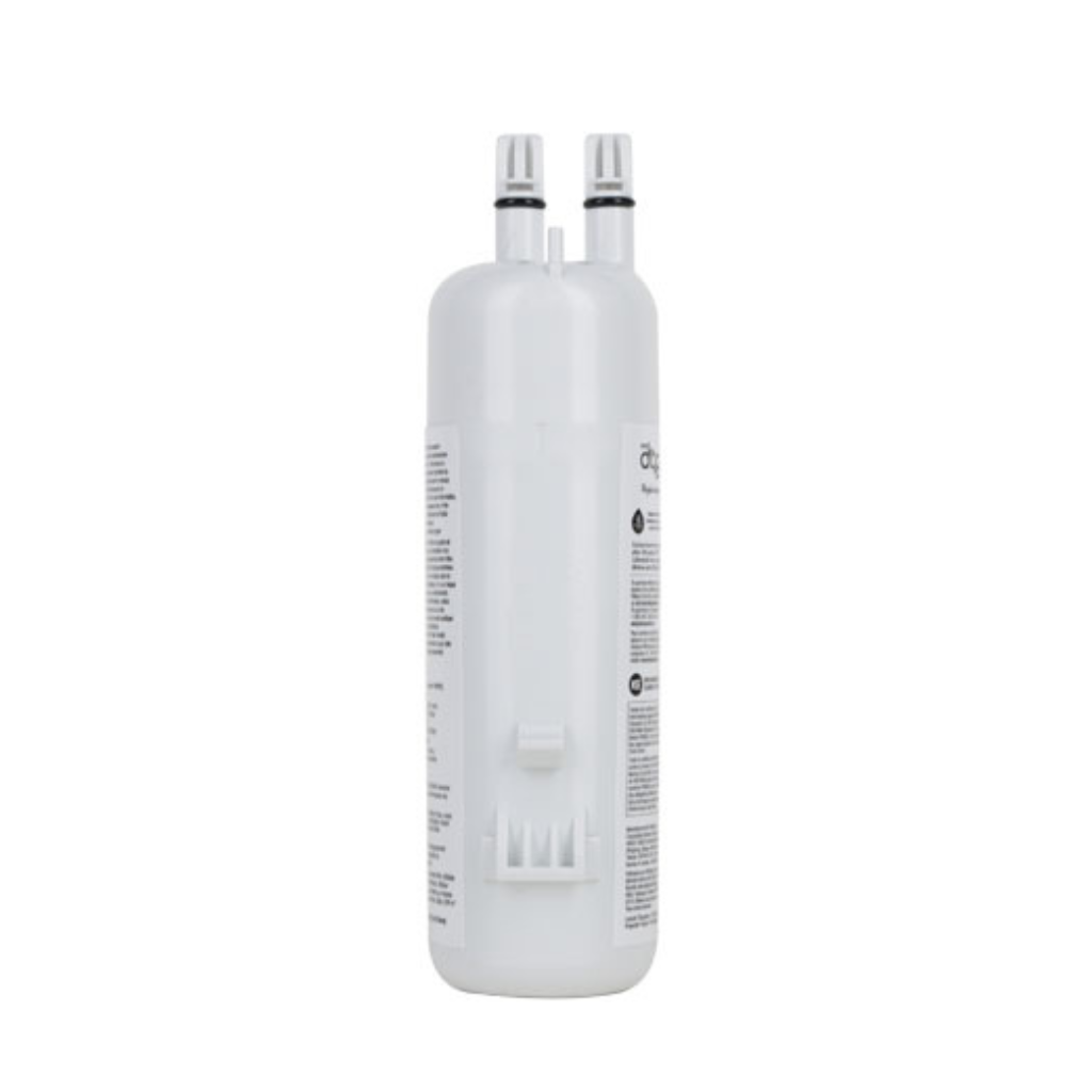 White cylindrical water filter on a white background